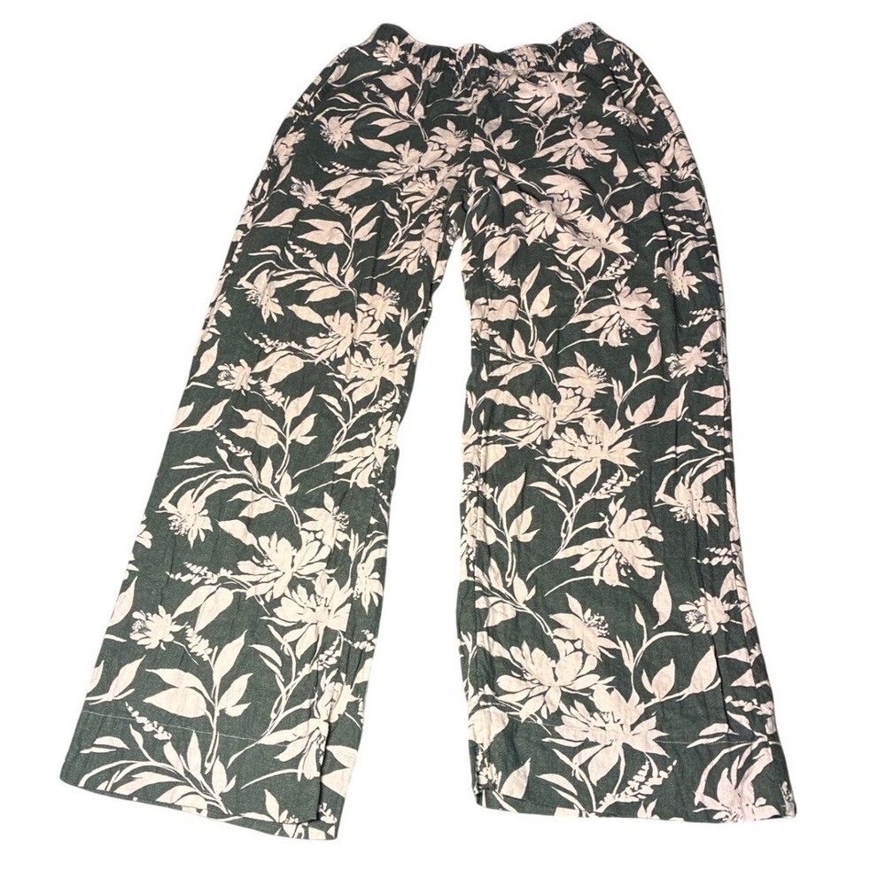 Abercrombie & Fitch Wide-Leg Linen-Blend Pull-On Pants Small